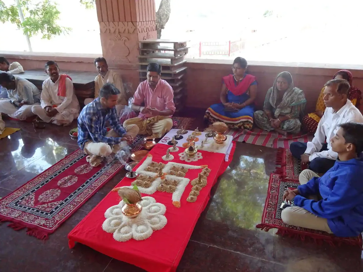 Yajman seated for an anushthan at Mangal Nath Mandir Ujjain